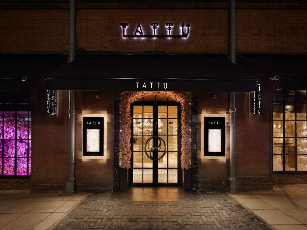 Tattu restaurant Birmingham. A Crittall Corporate W20 double door set with two large Crittall Corporate W20 screens either side.
